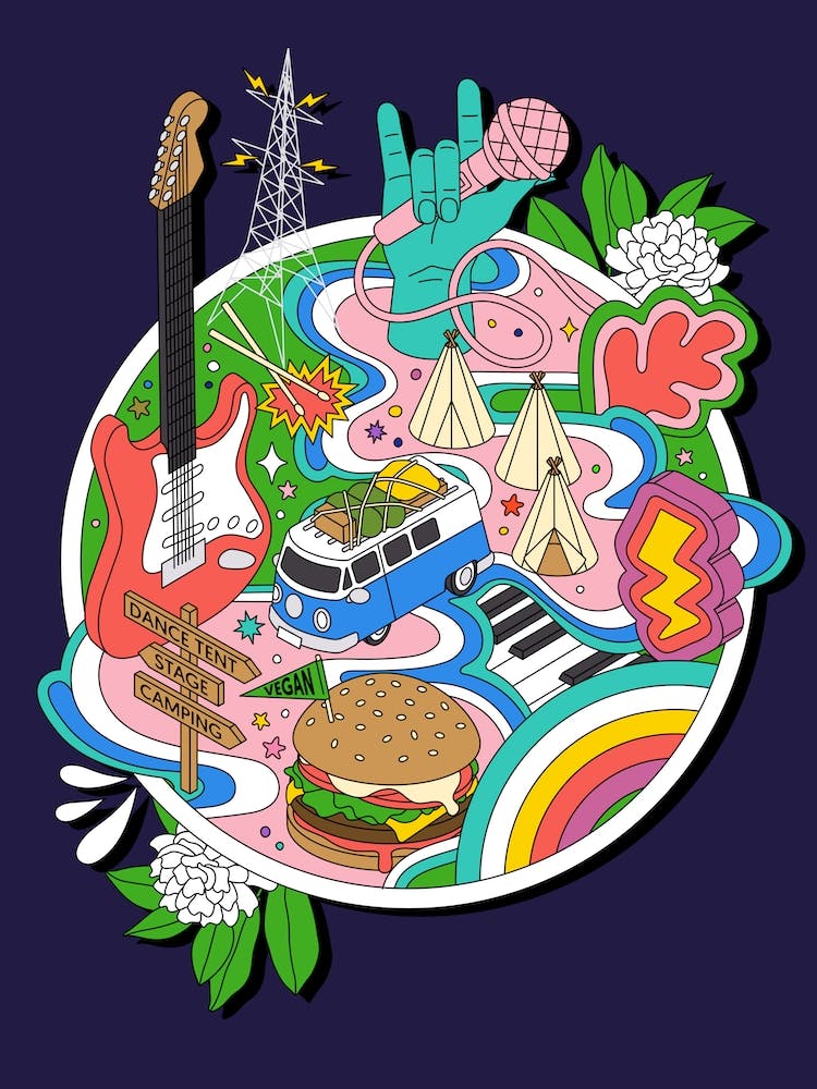 Isometric Summer Psychedelic Music Festival Glastonbury Cochella Vegan