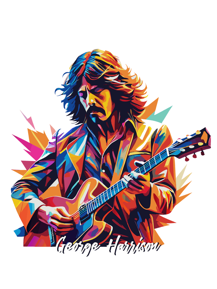 The Beatles George Harrison 03 Portrait Music Icon WPAP Pop Art Style