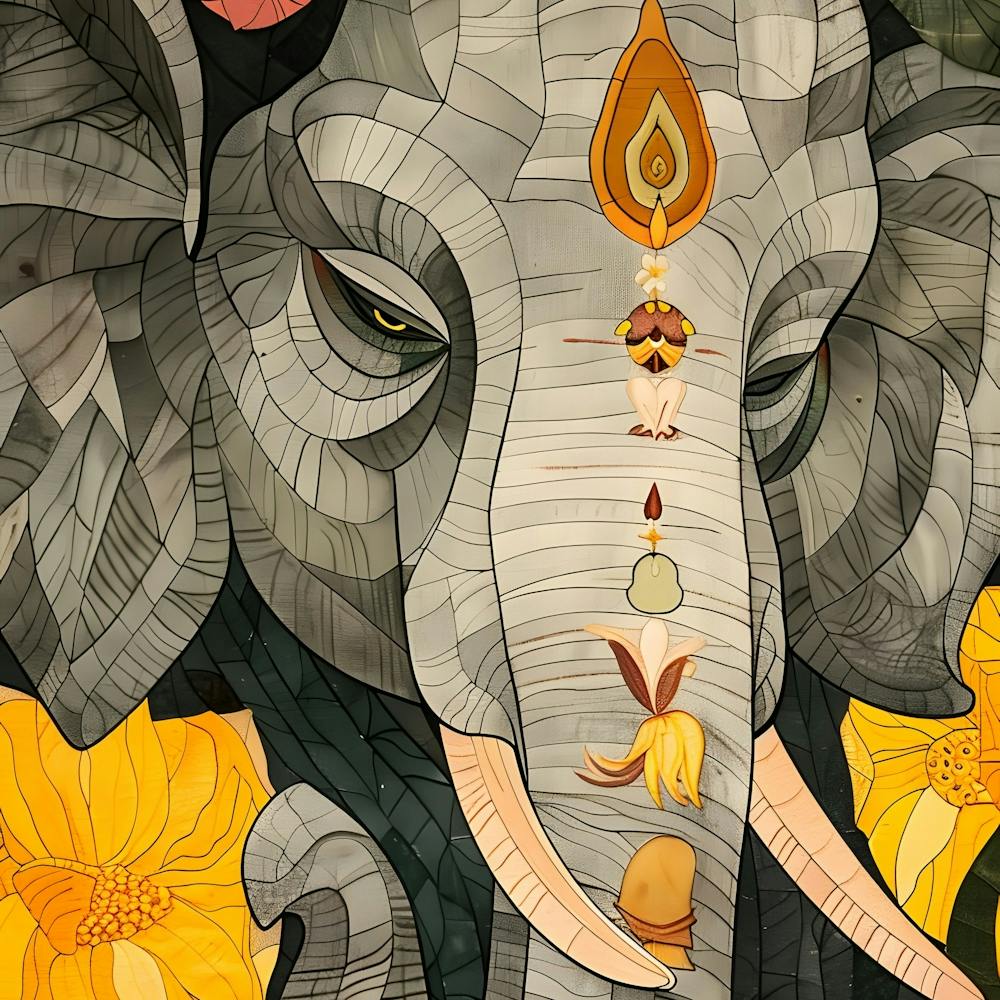 Elephant With Flowers 1