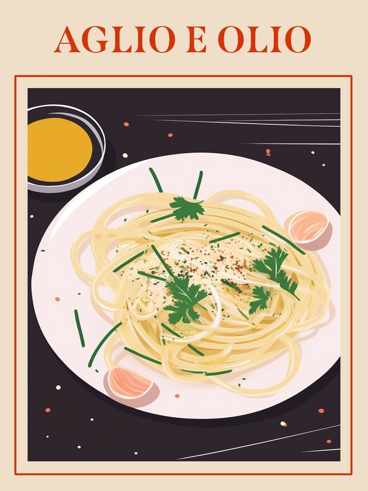 Aglio E Olio Italienisches Pasta-Poster