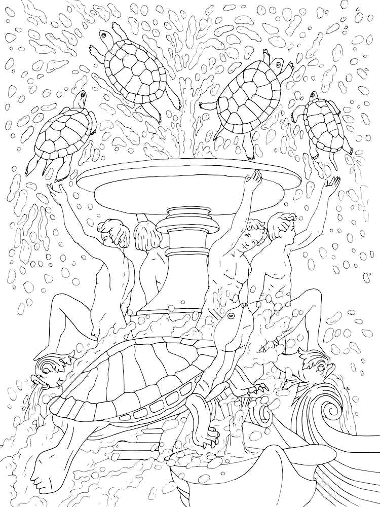 Turtle Fountain In Rome In Rome