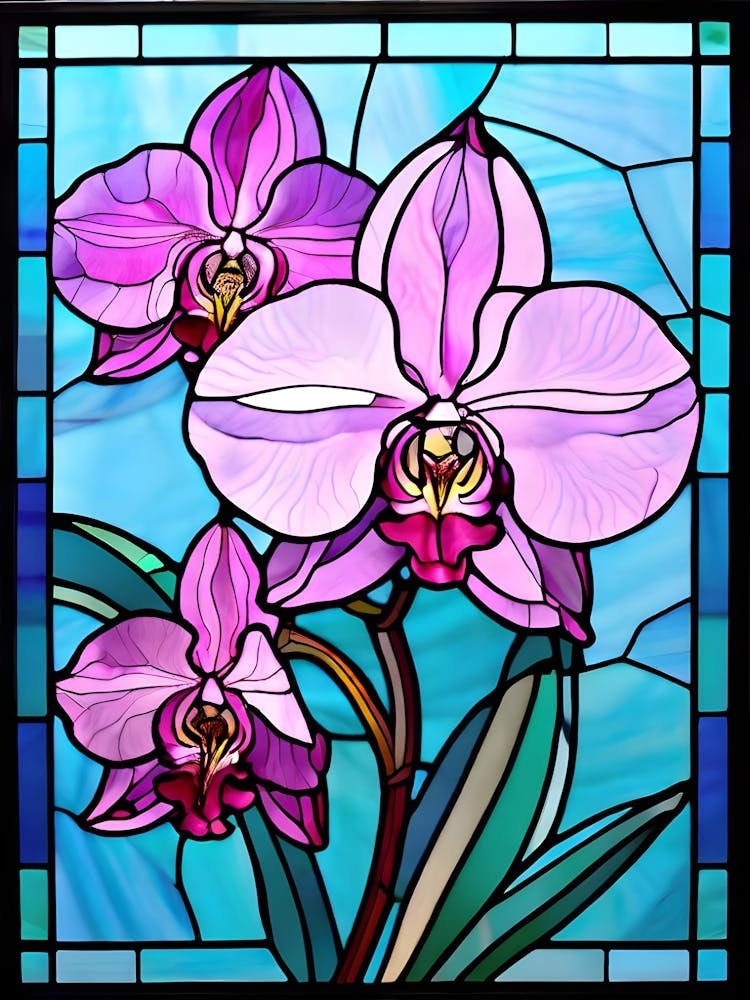Orchids In Stained Glass