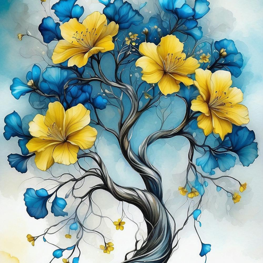 Blue And Yellow Tree