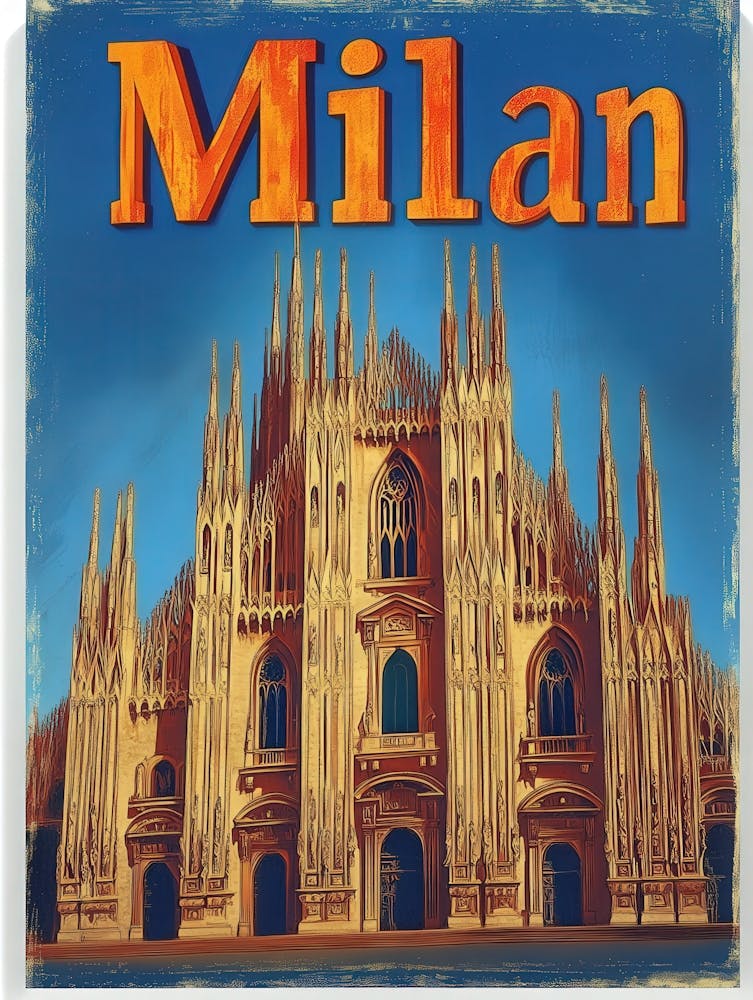 Aihrgdesign A Vintage Travel Poster Of Milan 3