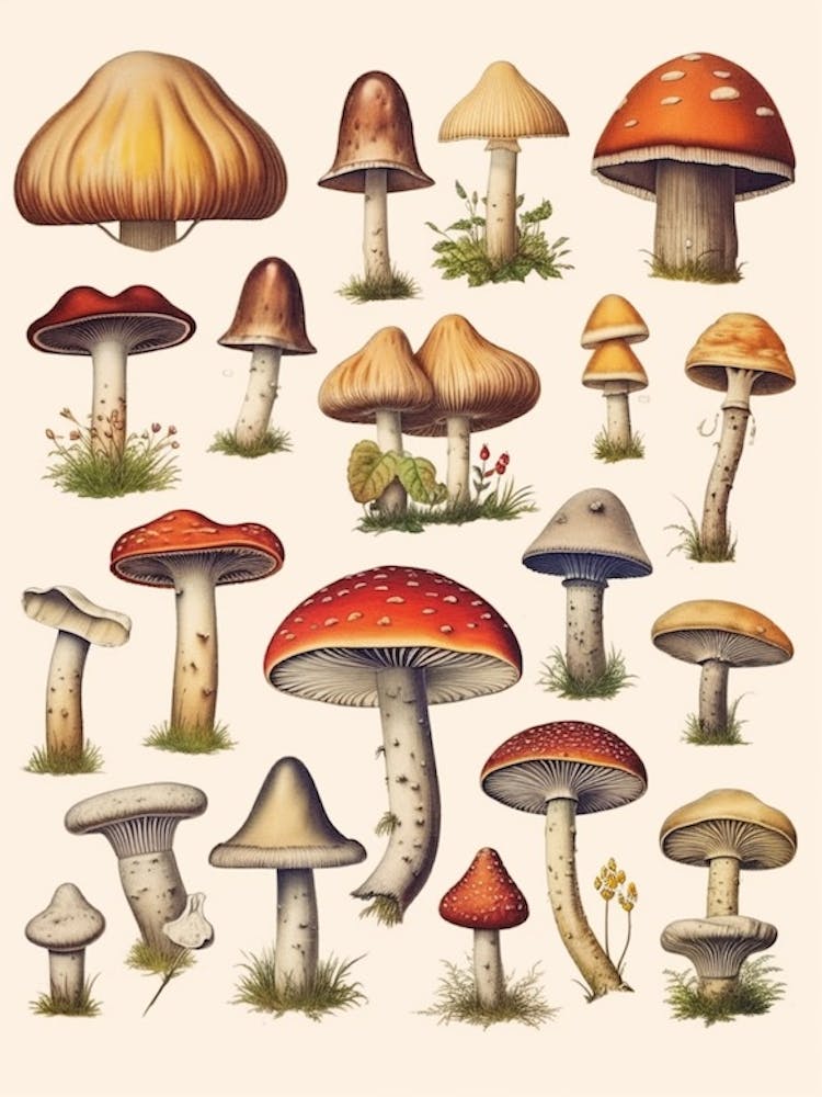 Vintage Mushrooms 1