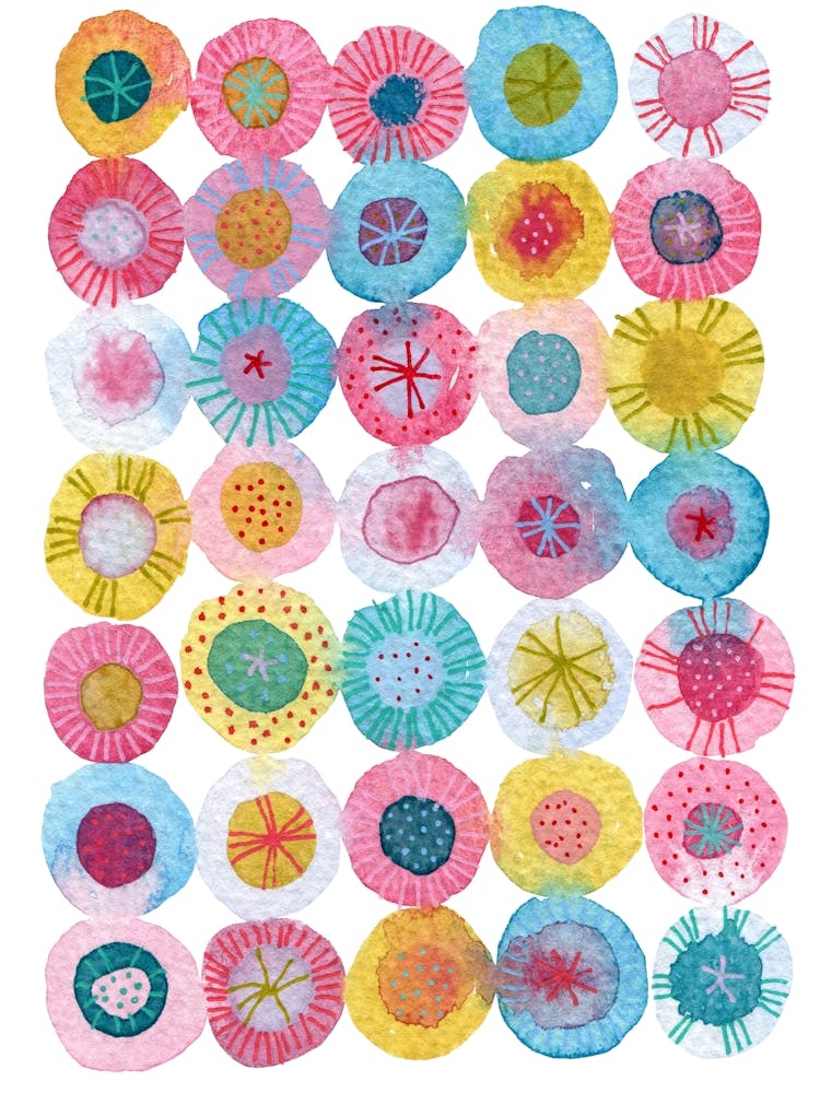 Watercolor Abstract Circle Party