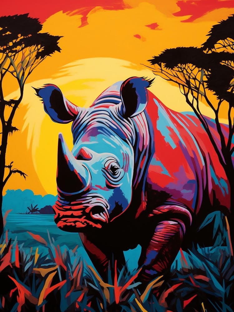 Pop Art Rhino In The Wild3