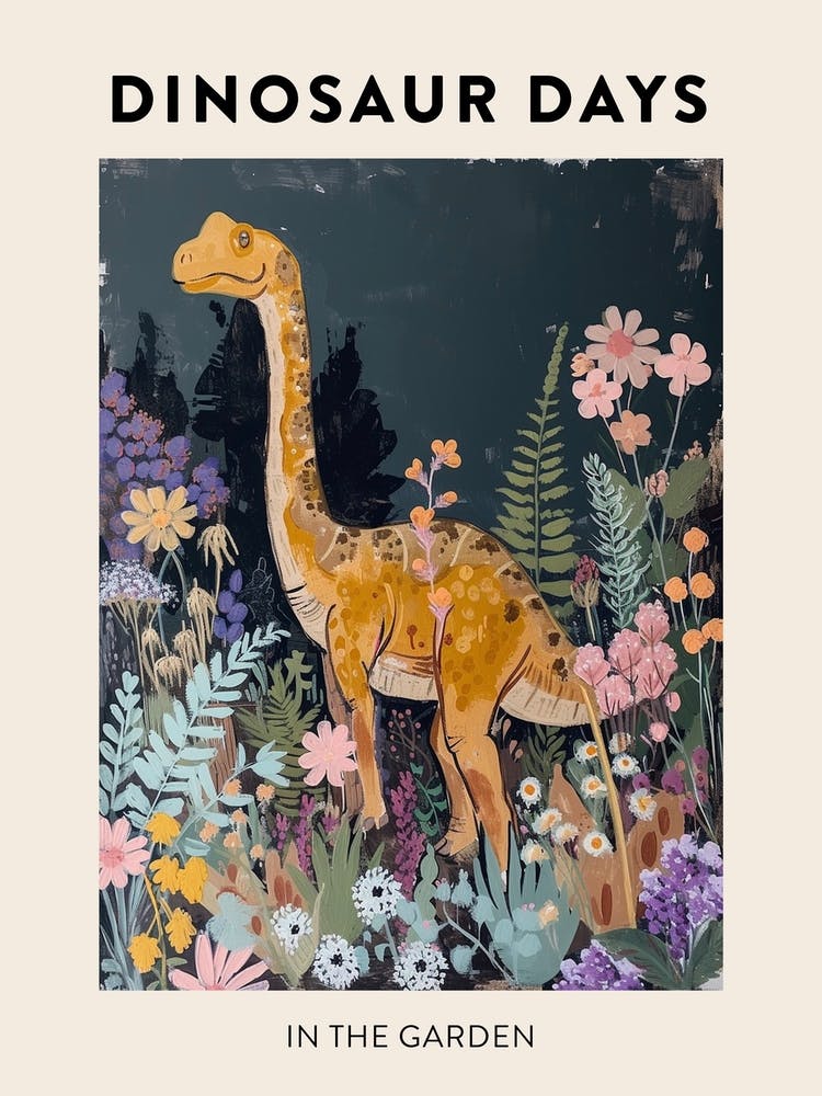 Dinosaur In The Garden Poster 3