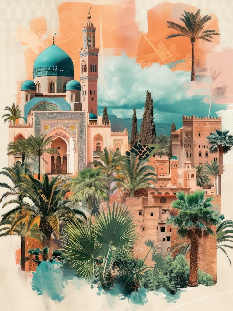 Morocco   Retro Collage Style 4