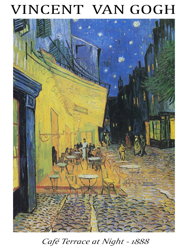 Vincent Van Gogh Café Terrace At Night (1888) Poster