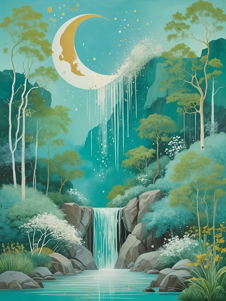 Moon And Waterfall no1