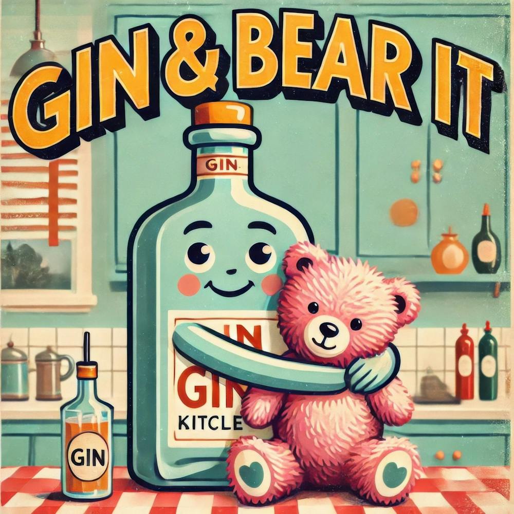Gin and Bear It. Kitschy Kitchen Art Series.