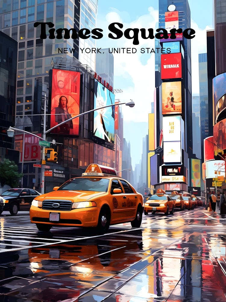 Times Square New York Manhattan Travel Art