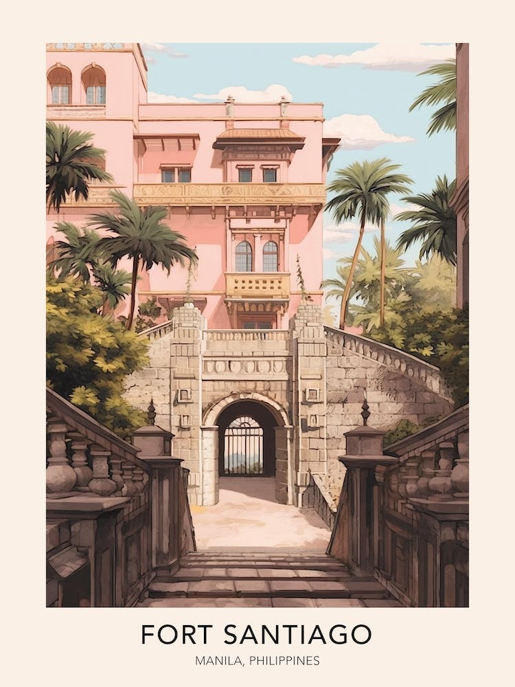 Fort Santiago Manila Philippines Travel Poster