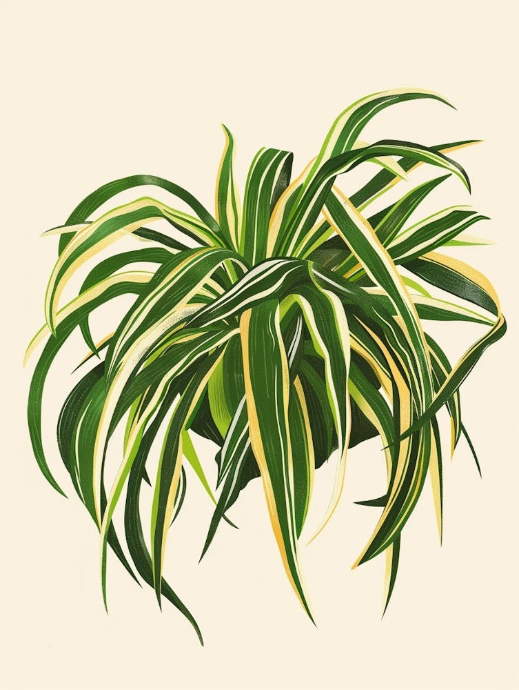 Spider Plant Minimalist Illustration 4