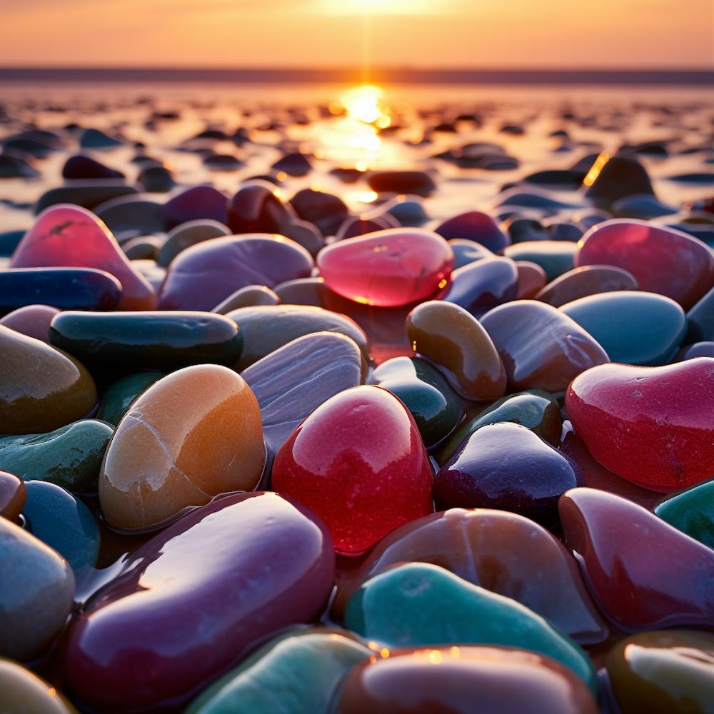 Pebbles At Sunset 1