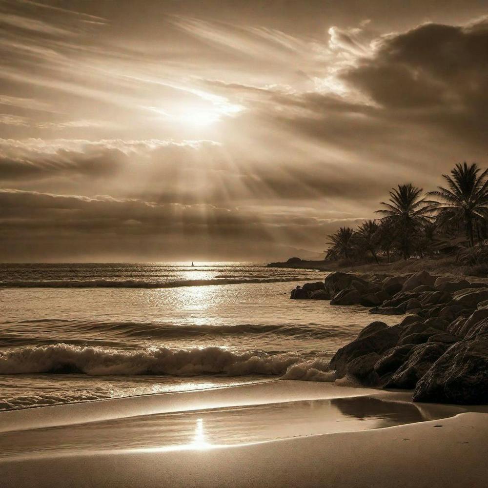 Coucher de Soleil À La Plage 371