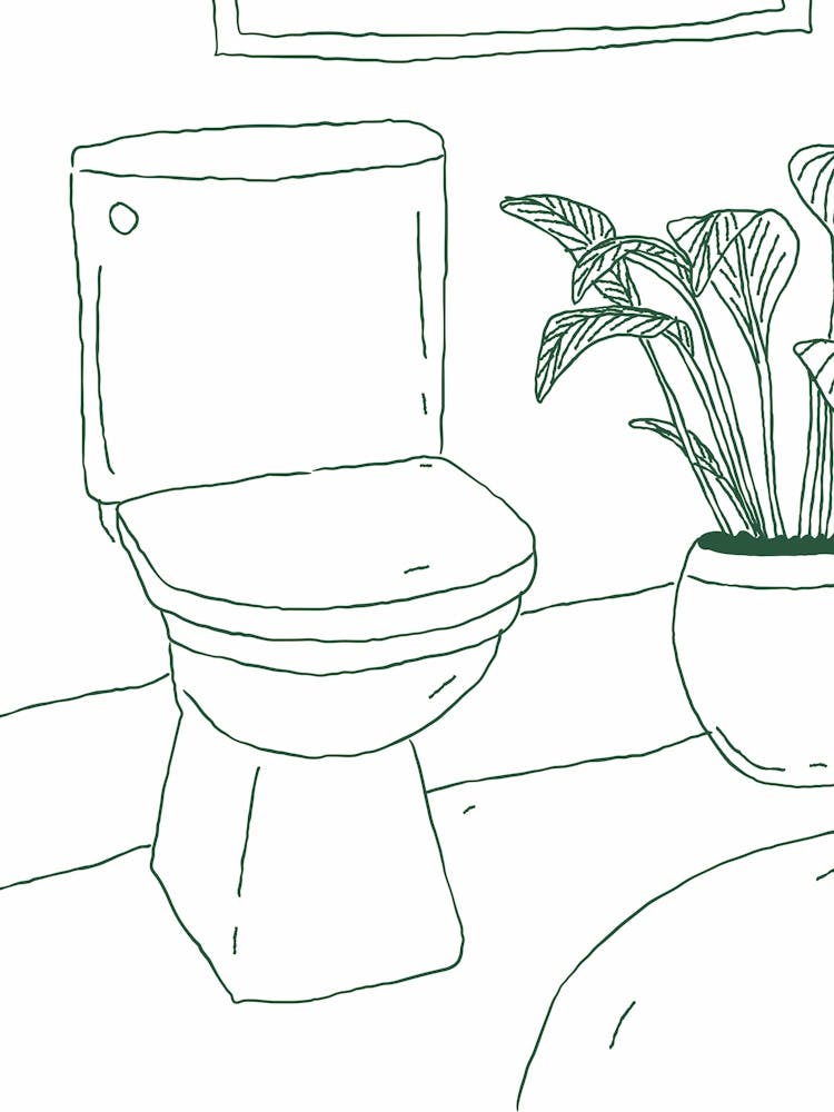 Bathroom Illustration Green
