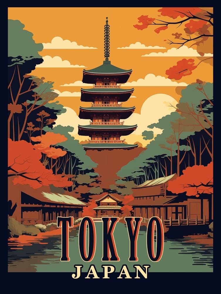 Tokyo, Japan travel poster