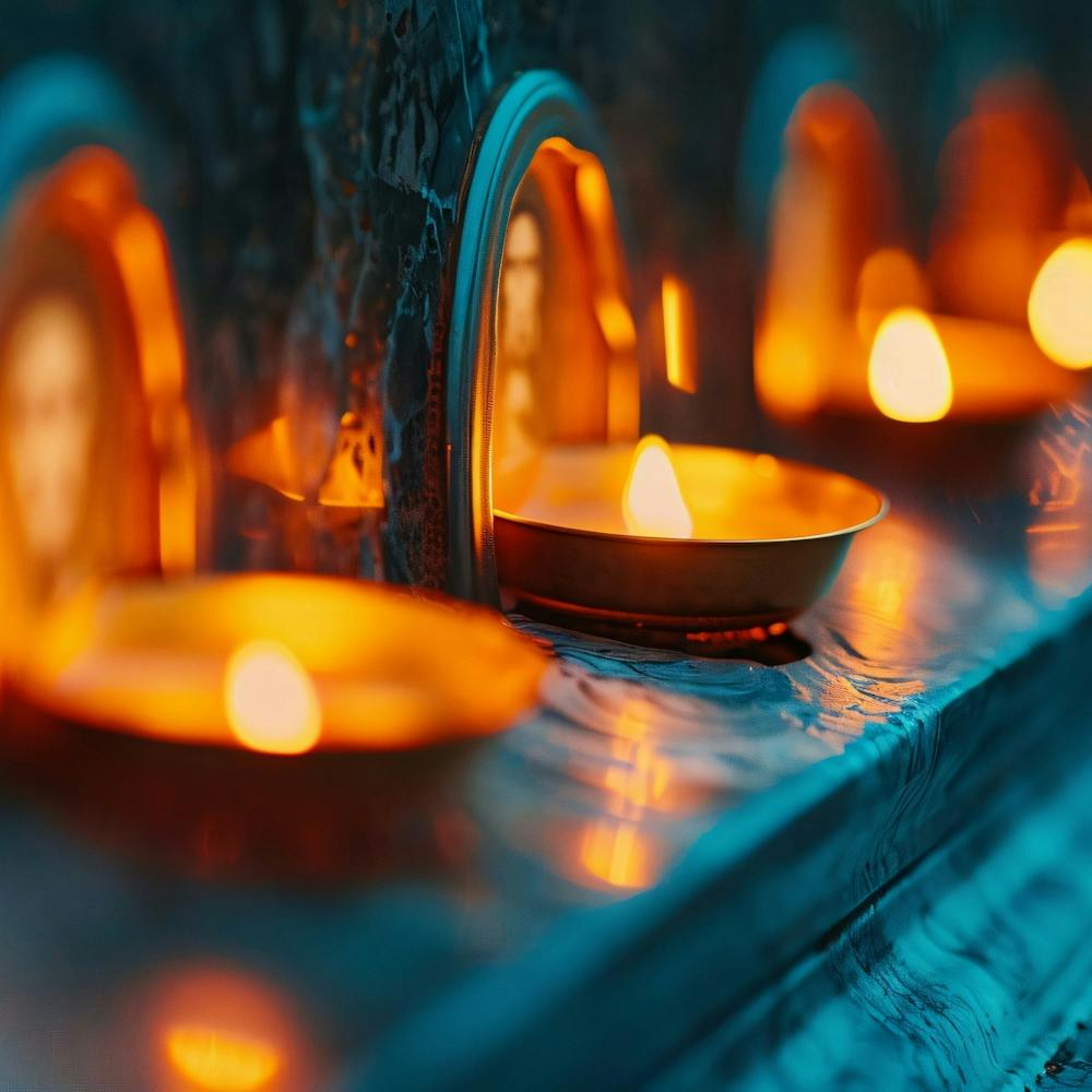Lit Candles In A Church