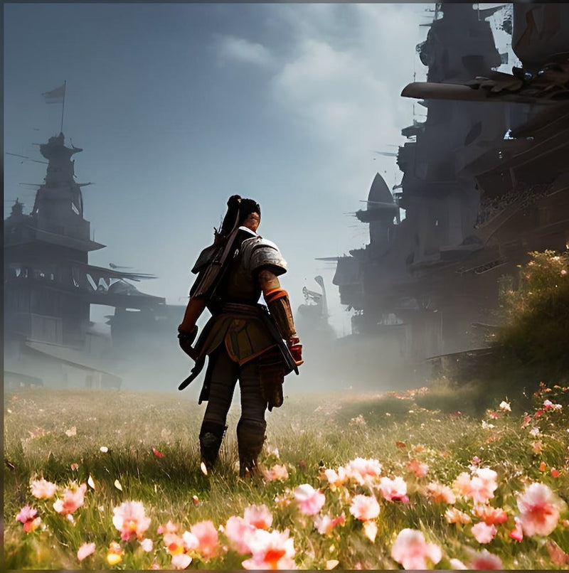 Man In A Field Of Flowers
