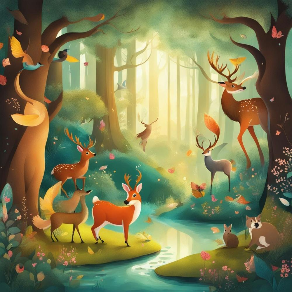 A Whimsical Digital Illustration Of A Fairytale Fo (1)