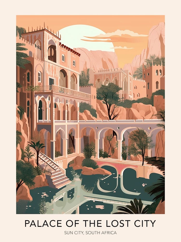The Palace Of The Lost City Sun City South Africa Travel Poster