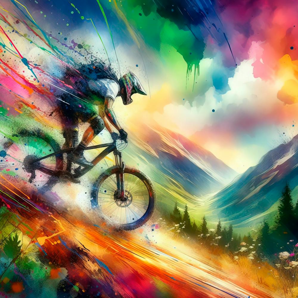 Mountain Biker Painting 1