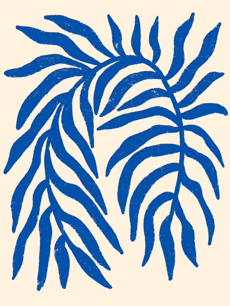 Blue Silhouette Textured Branch 1