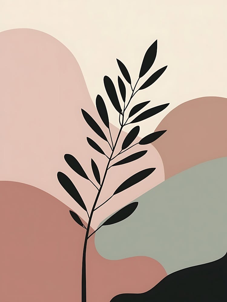 Hazy Floral Silhouettes in Soothing Colors