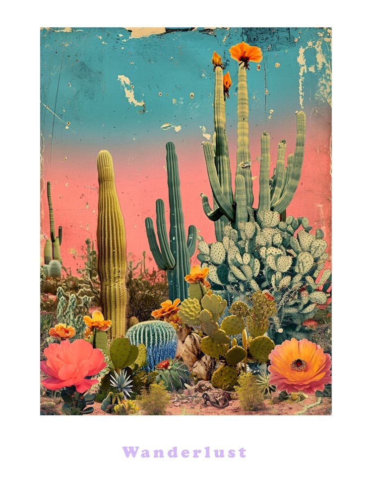 Wanderlust Cactus Poster 2