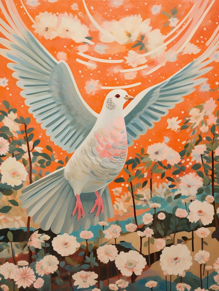 Pigeon 3 Detailed Bird Painting