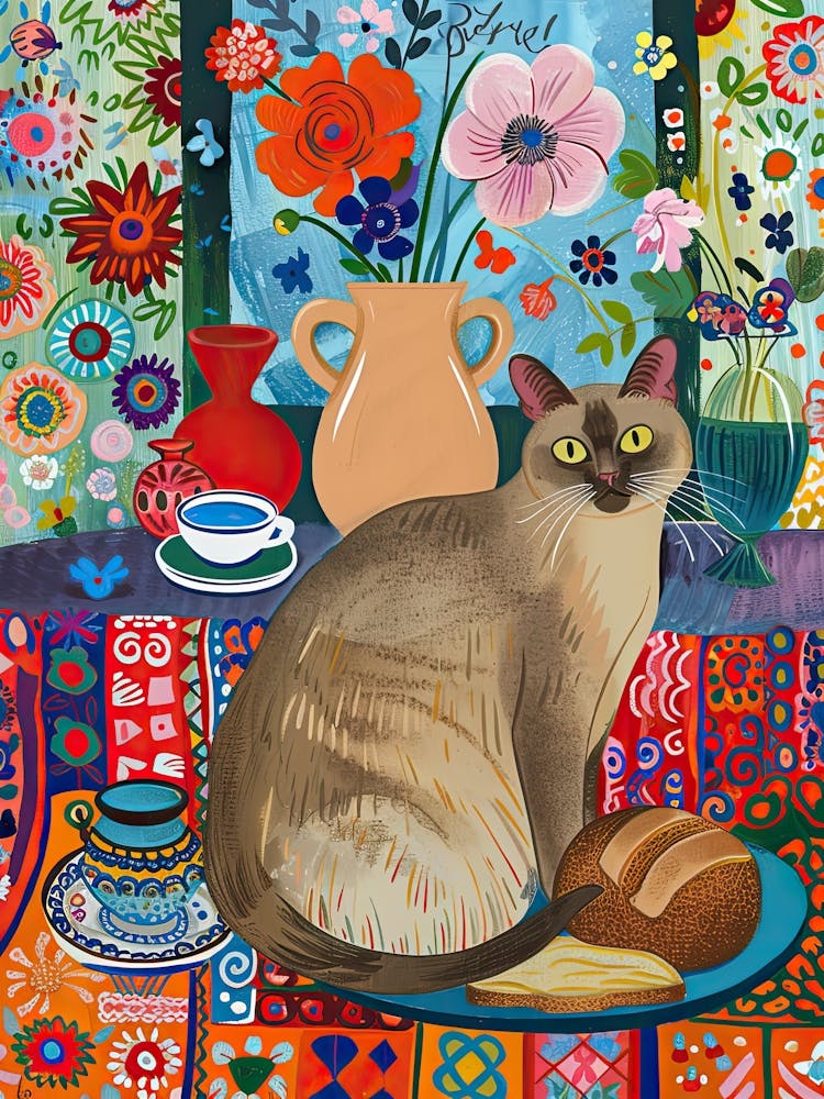 Tea Time With A Burmese Cat 1