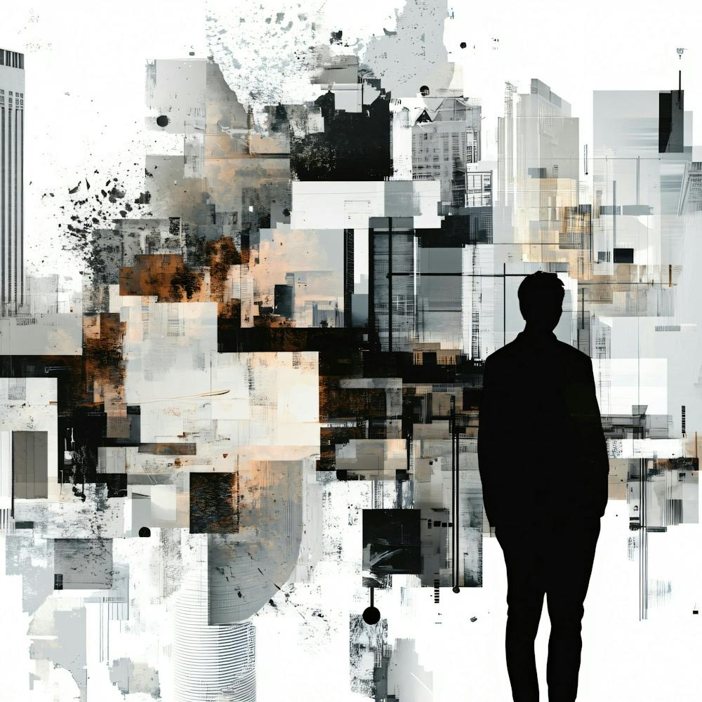 Silhouette Of A Man In A City