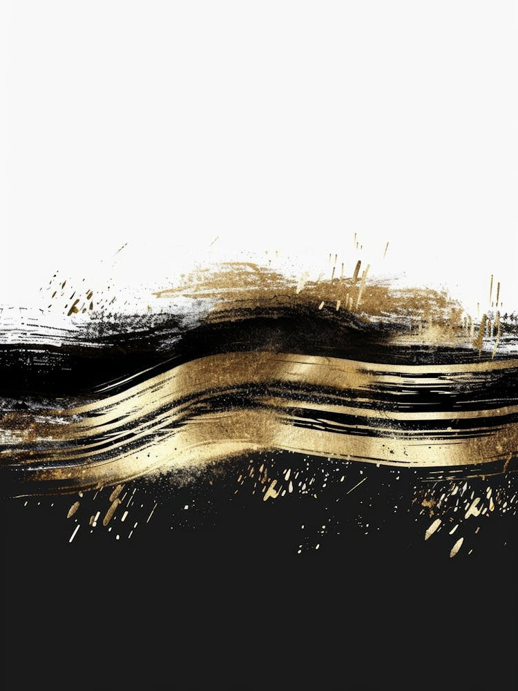 Gold And Black Abstract Painting 94