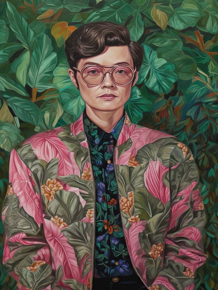 Floral Handpainted Portrait Of Daniel Kwan 3