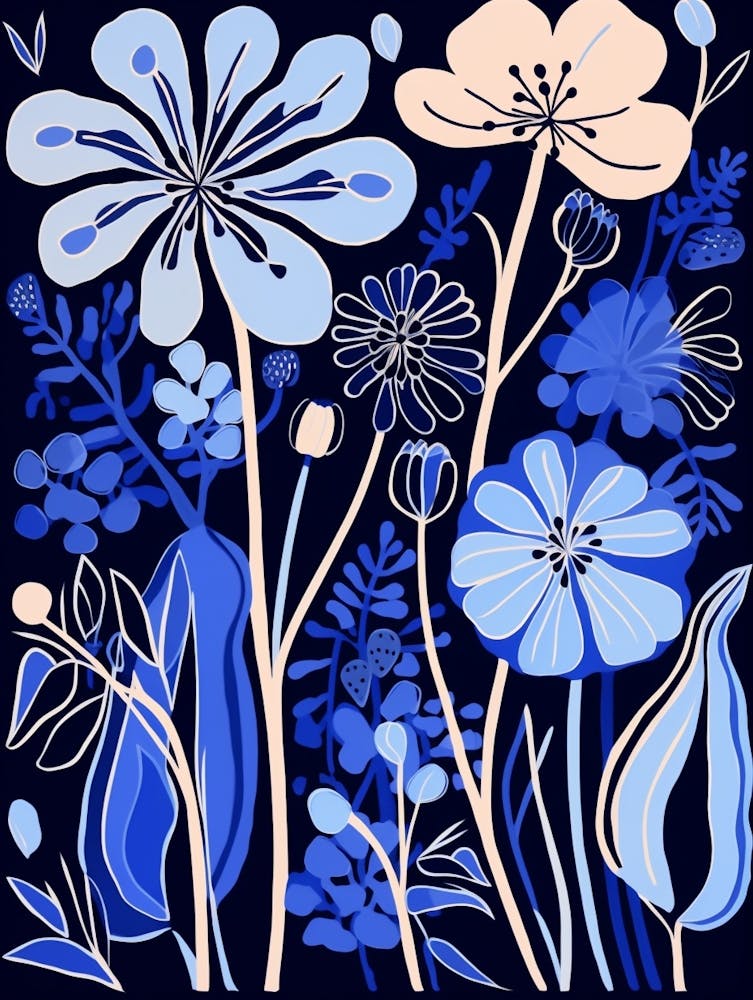 Blue Flower Illustration Agapanthus 1