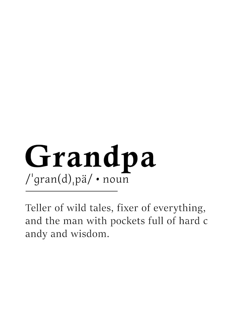 Grandpa Definition Poster - Dictionary