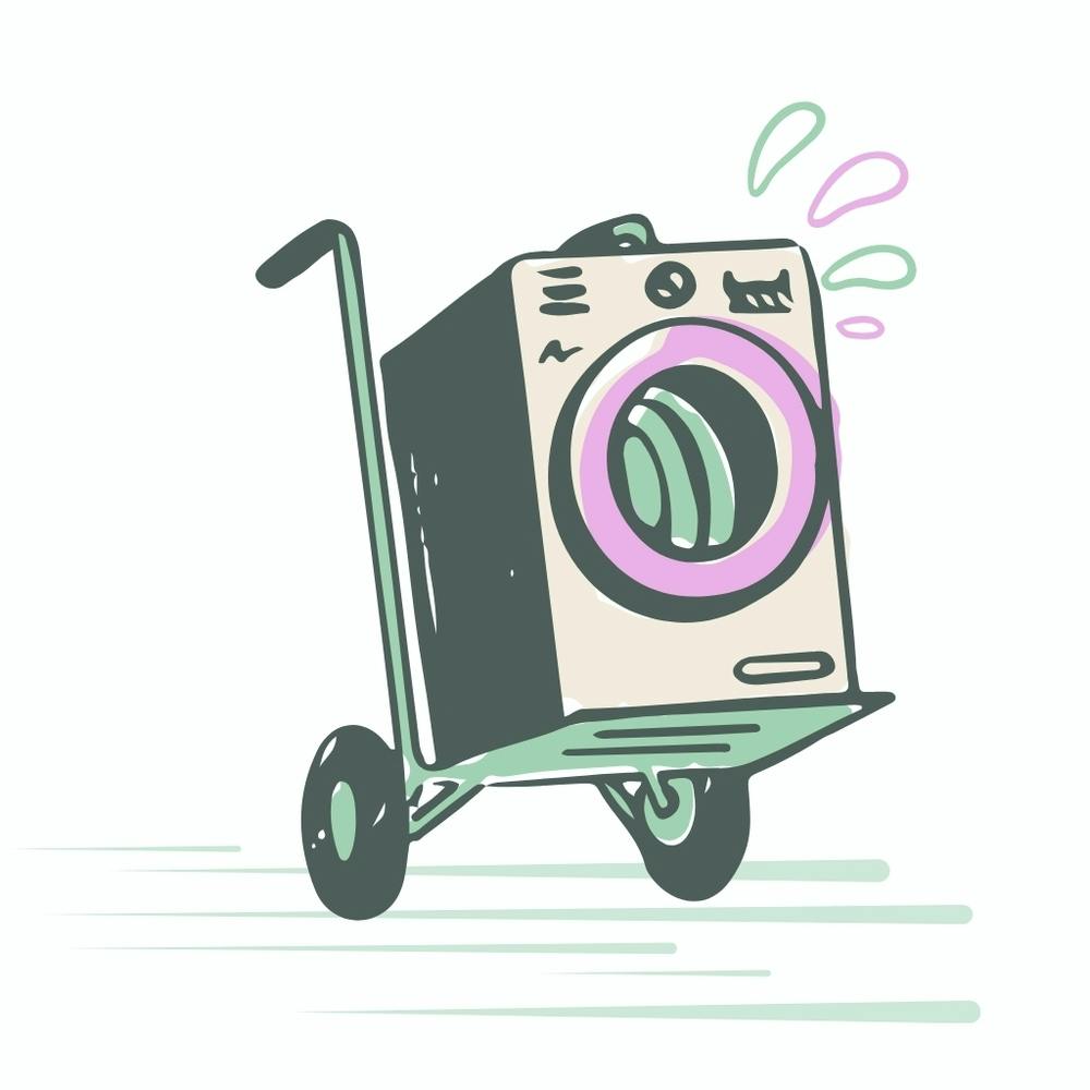 Washing Machine On A Cart 1
