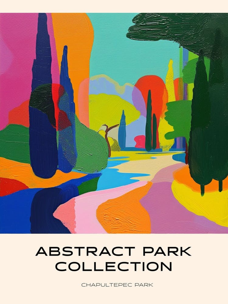 Abstract Park Collection Poster Chapultepec Park Mexico City 4