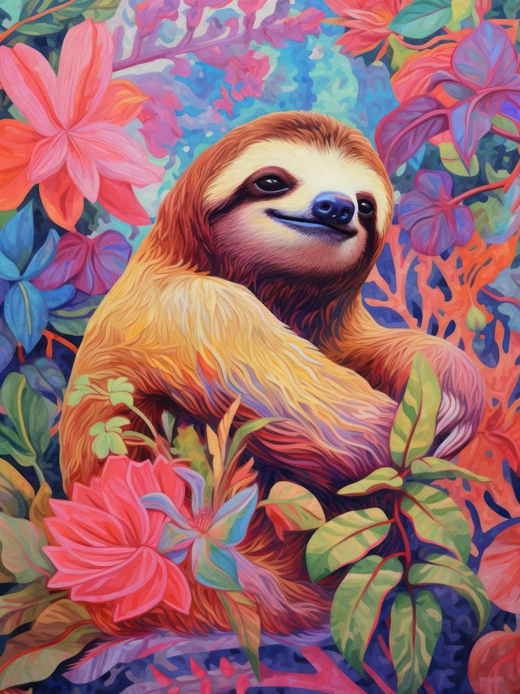 Colorful Animal Sloth Cute