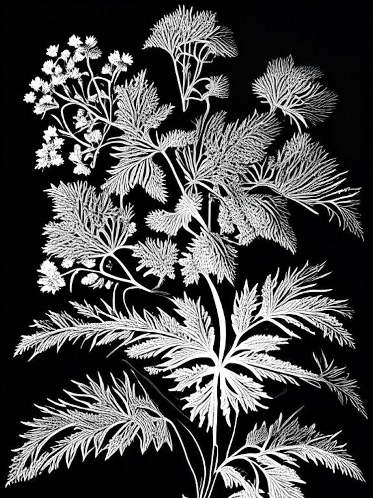 Meadowsweet Leaf Linocut 3