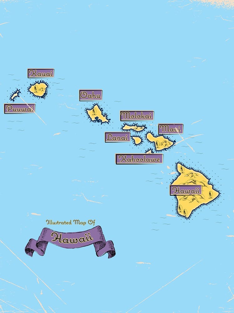Hawaiian Vintage Map