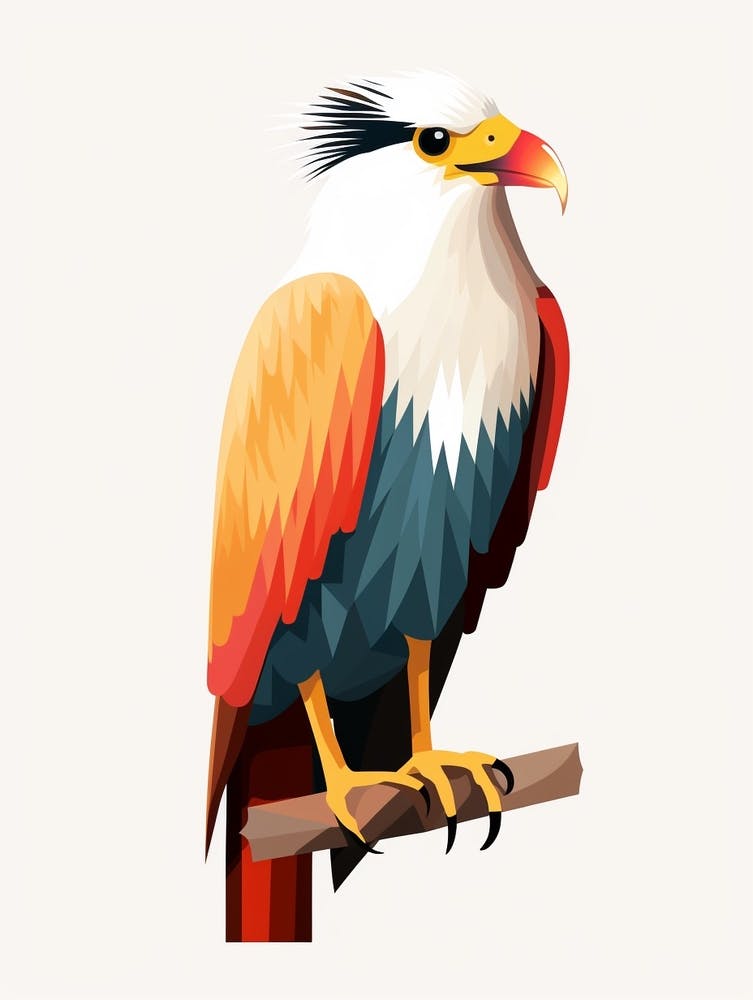 Colourful Geometric Bird Crested Caracara 3