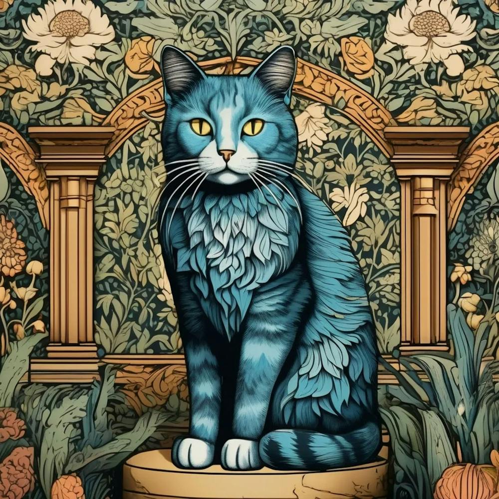 william morris Blaue Katze