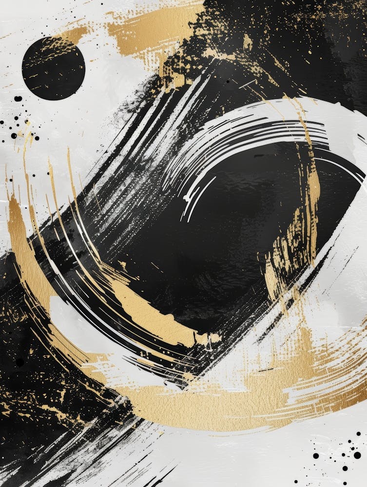 Abstract Black And Gold Canvas Print 18