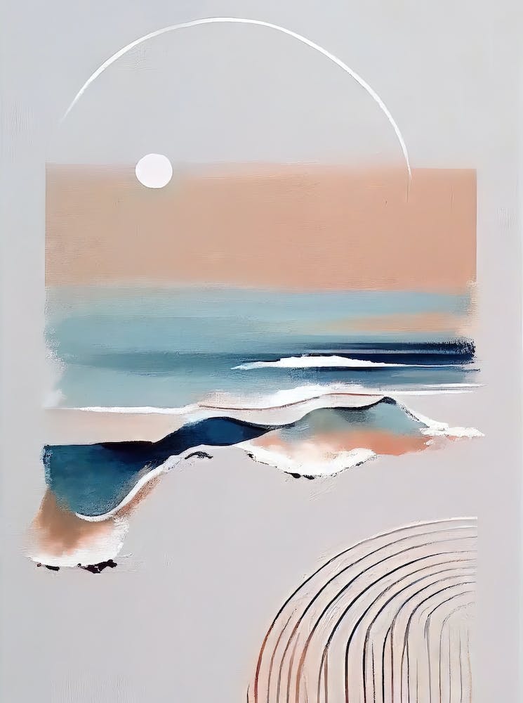 Waves - Abstract Minimal Boho Beach