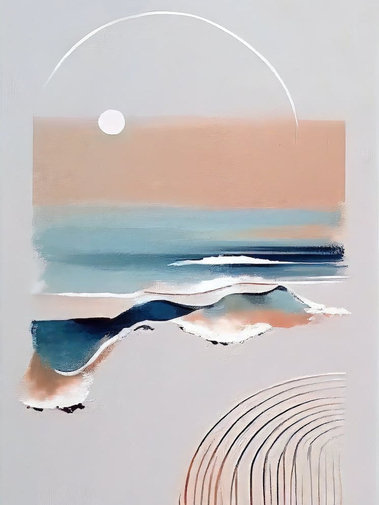 Waves - Abstract Minimal Boho Beach