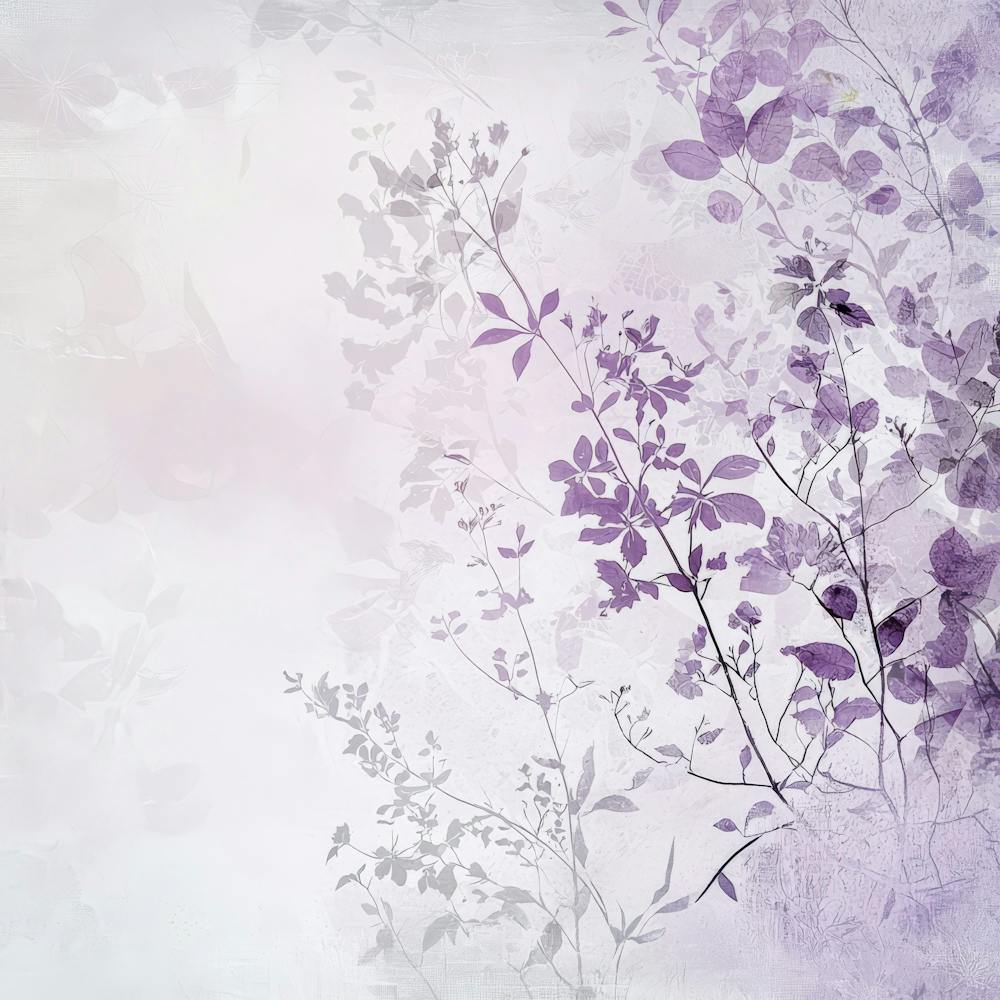 Purple Leaves On A White Background