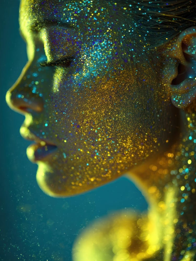 Girl With Glitter On Her Face 1